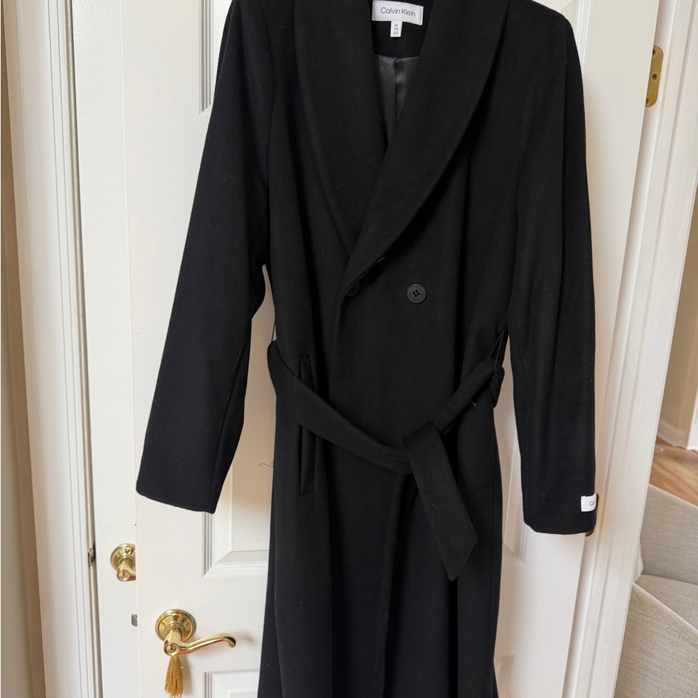 Calvin Klein Women's Elegant Black Trench Coat